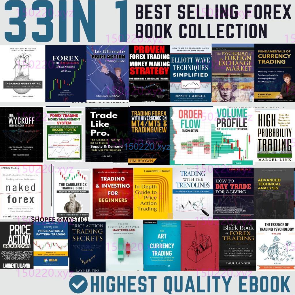 33 in 1 Best Selling Forex Trading Book, Fundamental, Technical Analysis, Price Action, Wyckoff, Elliot wave, Volume