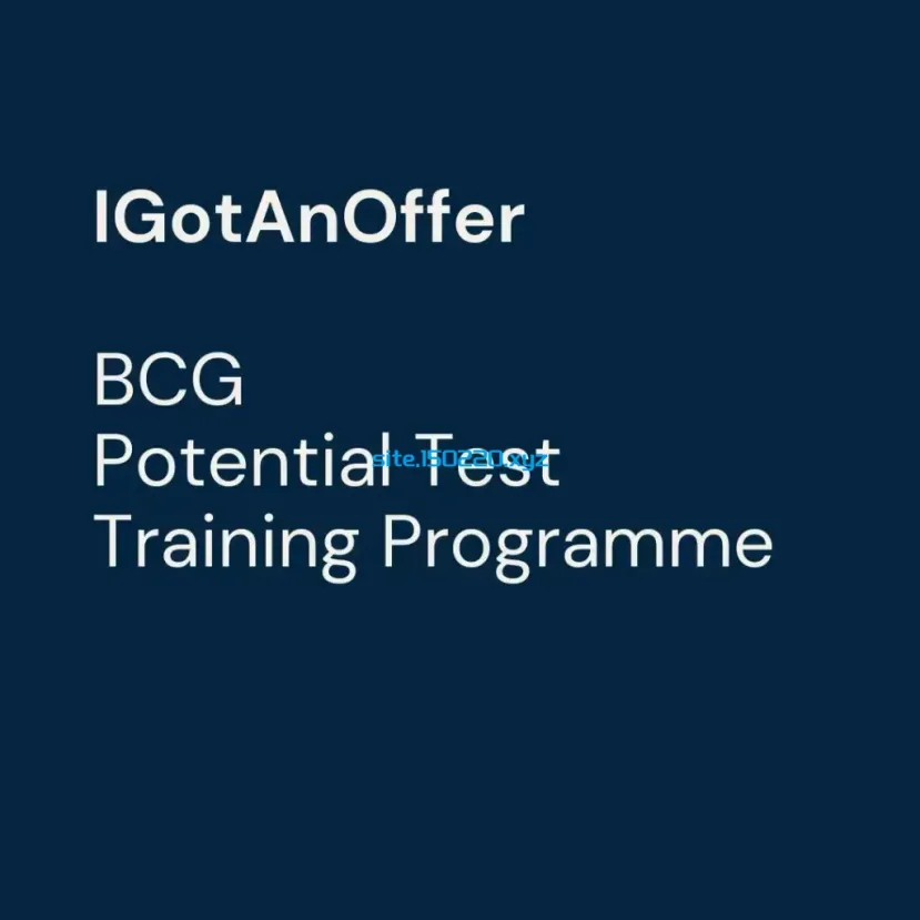 IGotAnOffer - BCG Potential Test Training Programme (BCG Online Case)